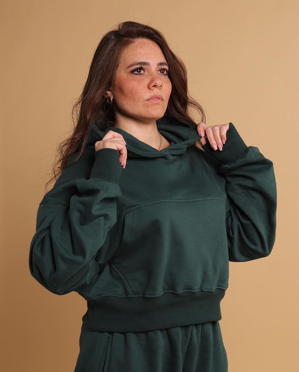 Cropped Woman Winter Hoodie