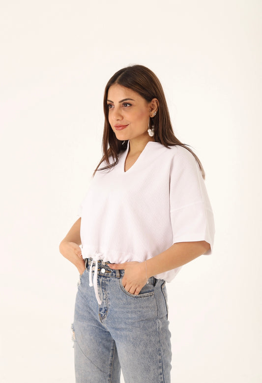 Cropped Women ribbed top