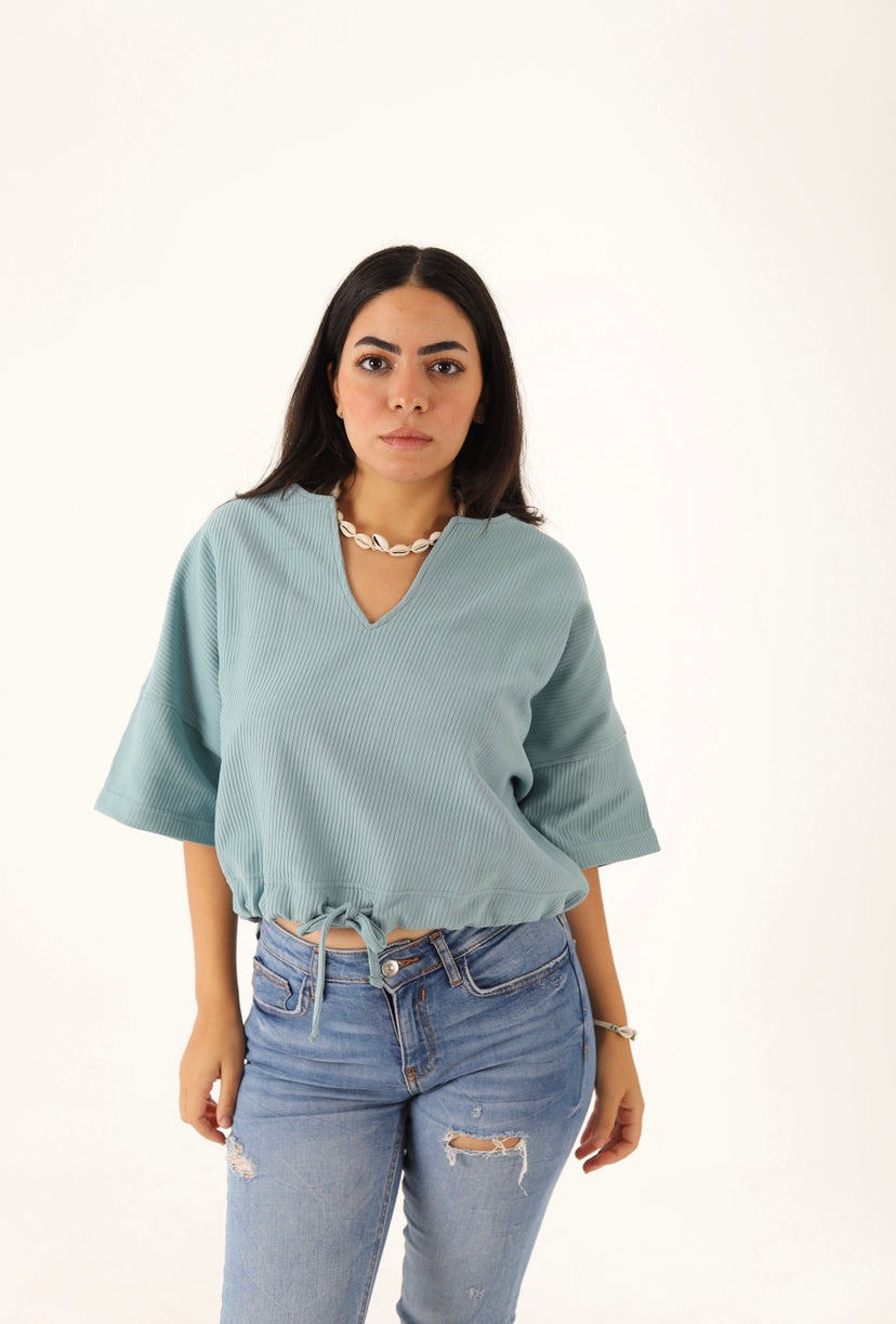 Cropped Women ribbed top