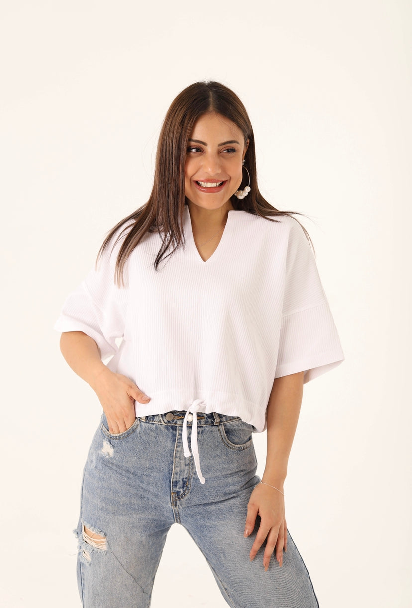 Cropped Women ribbed top